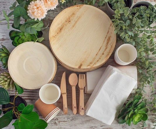 Disposable Plates/Bowls/Cutlery - Eco-friendly Party for 25 people - 175 Items