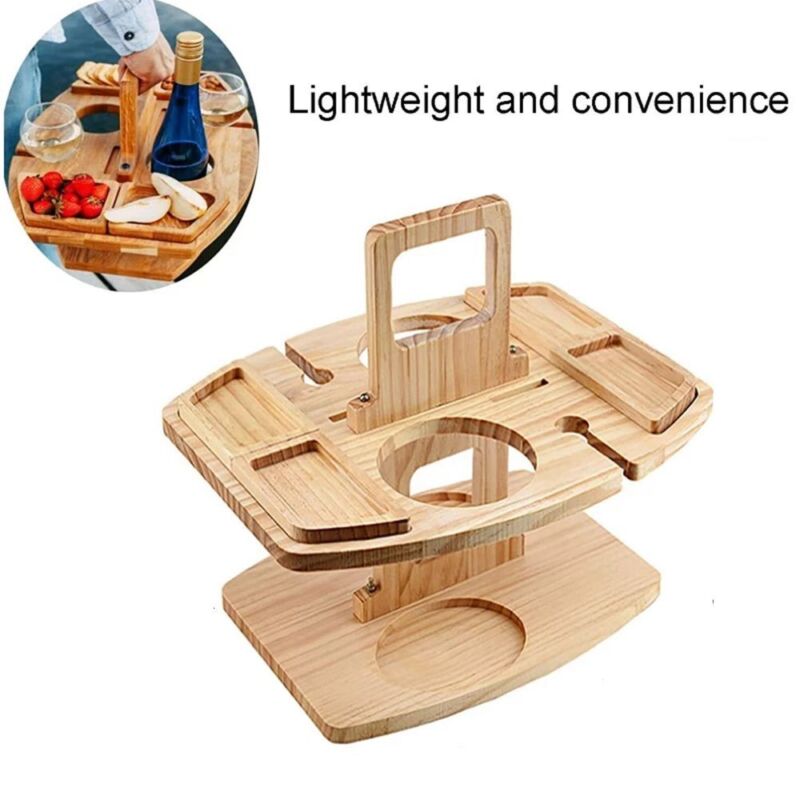 Portable Wooden Folding Picnic Table - 2-in-1