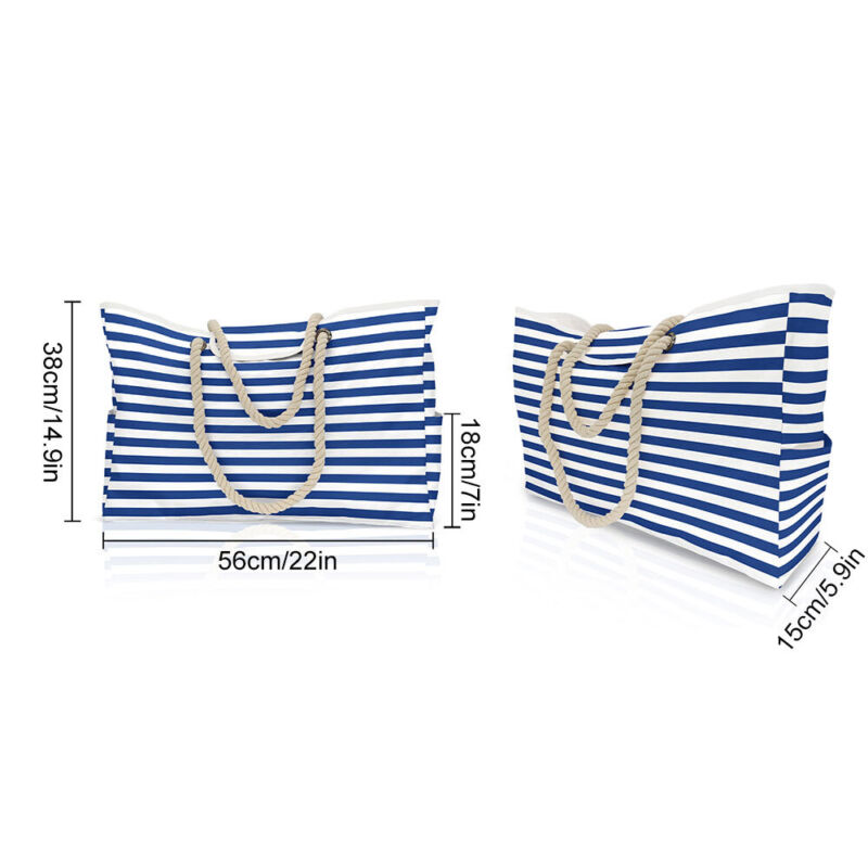 Large Waterproof Outdoor Bag - Blue Stripe