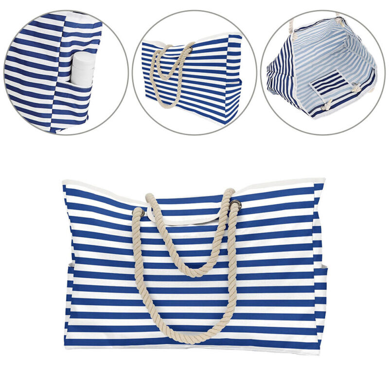 Large Waterproof Outdoor Bag - Blue Stripe