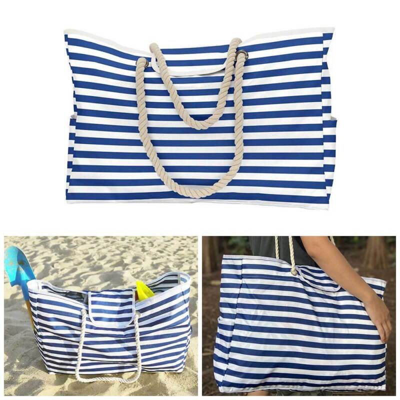 Large Waterproof Outdoor Bag - Blue Stripe